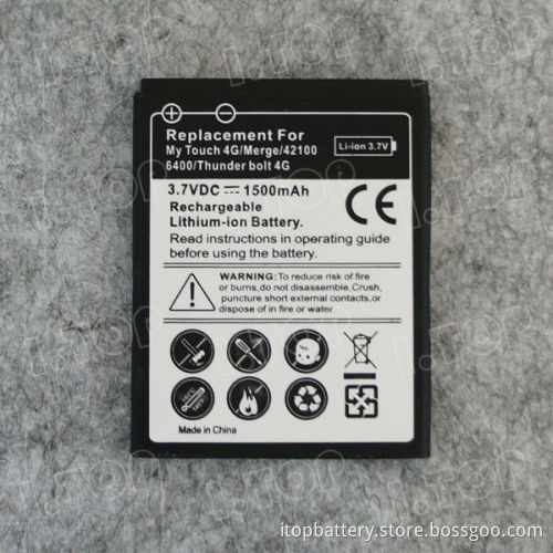 For HTC thunderbolt 4G battery,3.7V 1500mAh, Made in china